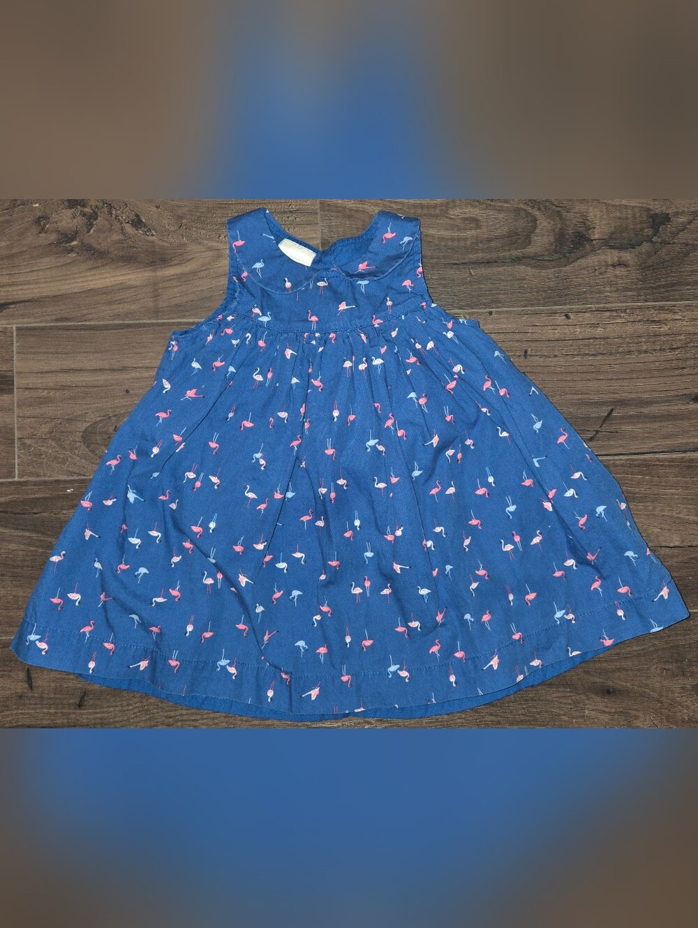 First Impressions Navy Blue Sleeveless Flamingo Print Dress 18M